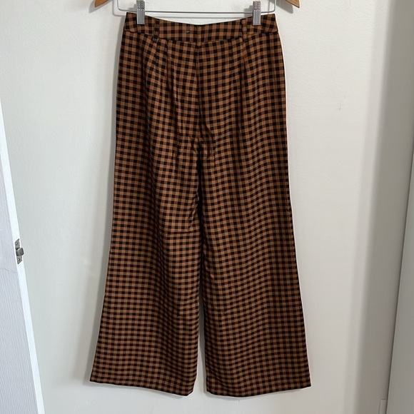 Free people orange brown plaid pants size 0 zero - Picture 5 of 7